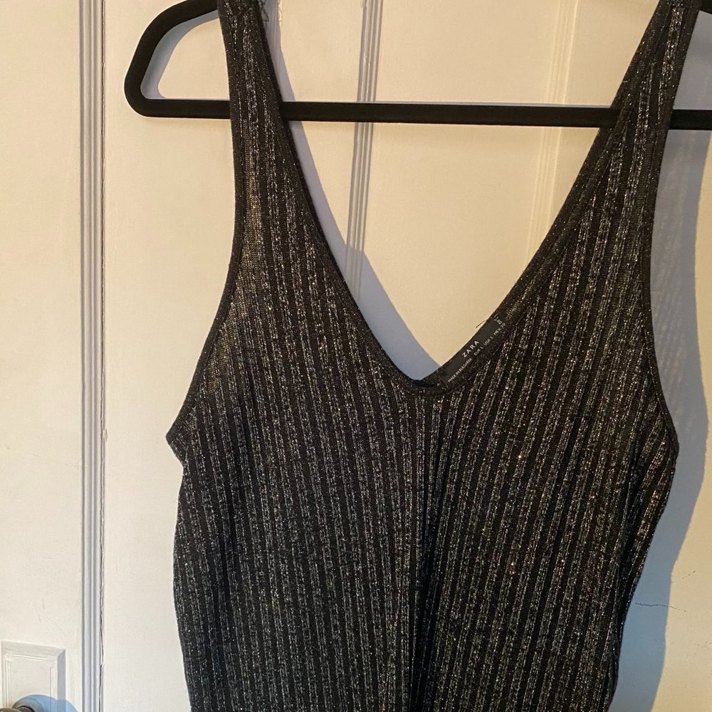 Zara Metallic Knit Tank (L)